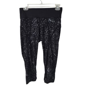 Lululemon Pedal Pace Crop Star Crushed Coal Black / Black Size 8 Training Sporty